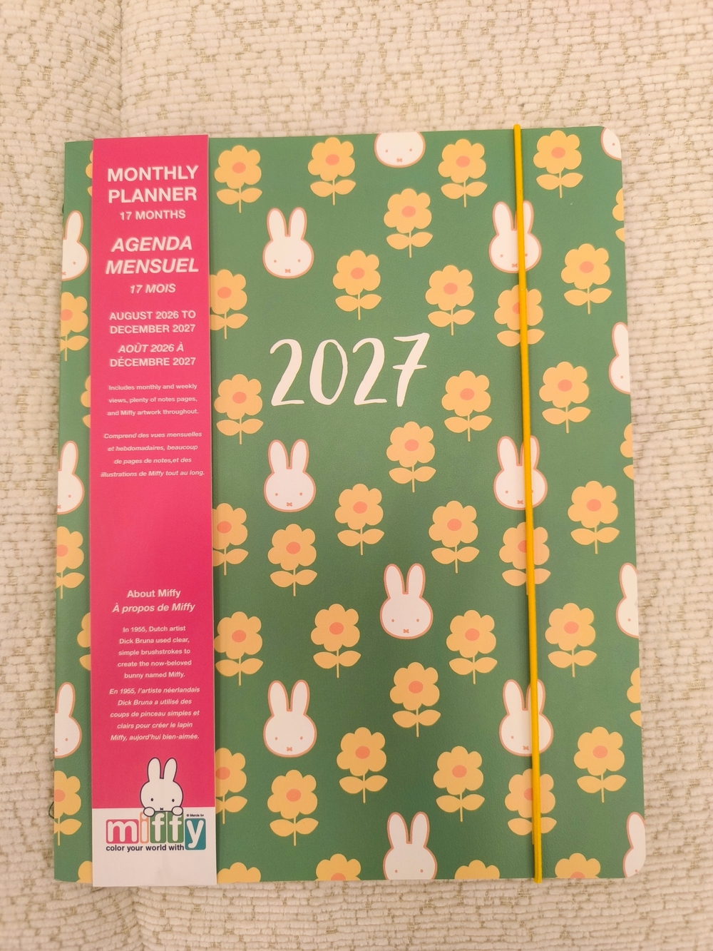 2027 Miffy Monthly Planner - Green Floral